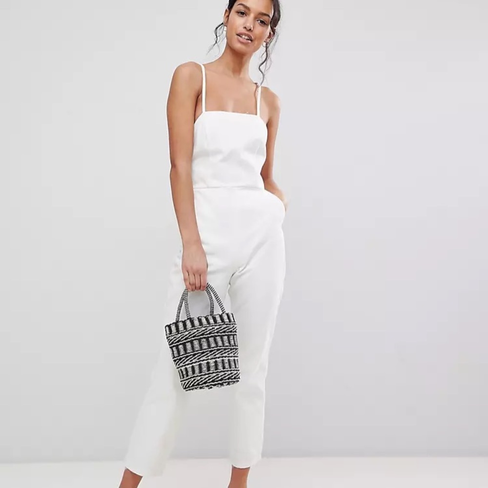 ASOS Women’s White Denim Jumpsuit